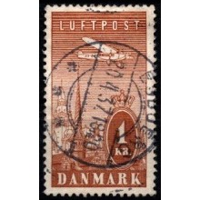 Ny luftpost. 1 kr. brun.